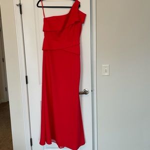 Red One-Shouldered BCBGMaxAzria Maxi Dress